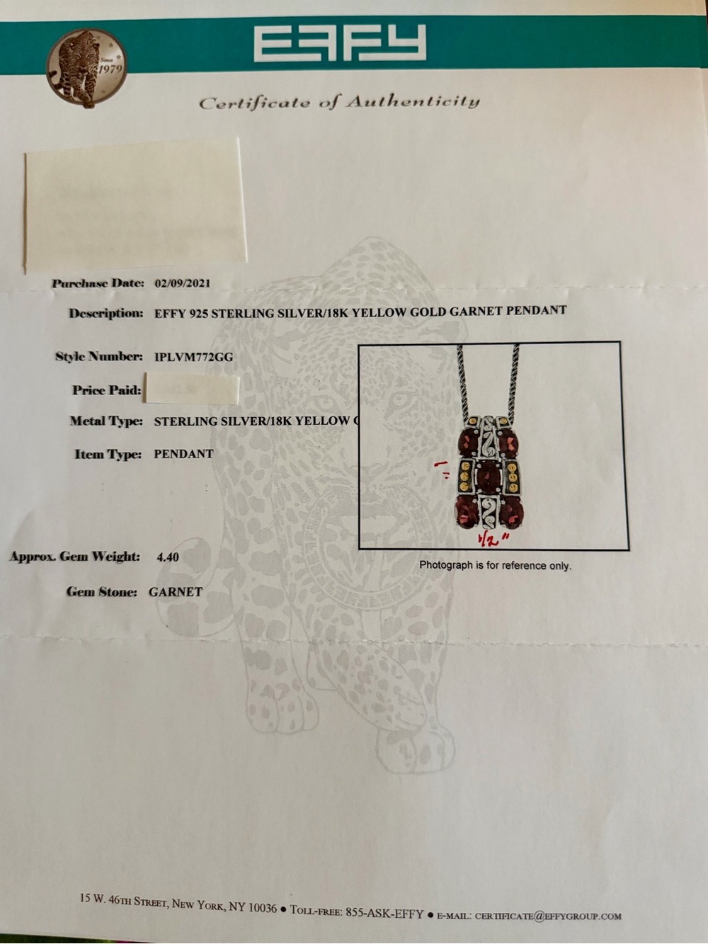 Effy Garnet Pendant Necklace and Earrings in Red and Gold Tones